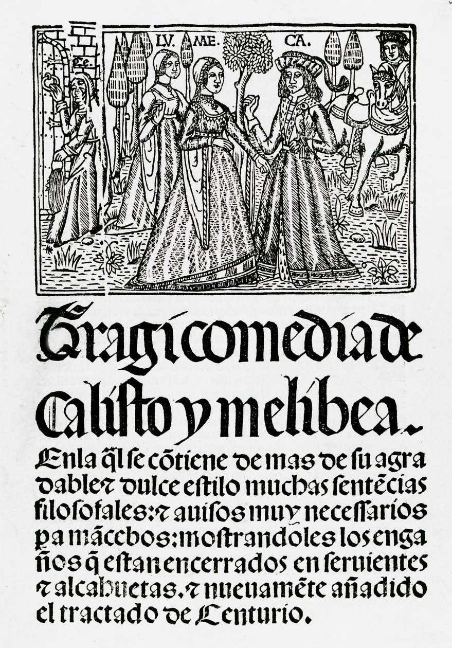 Tragikomedia Calistosta ja Melibeasta, 1502 tekijältä Spanish School