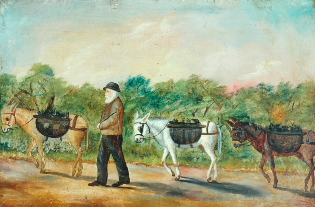 Hiilikuljetus Shibdenin laaksoon, 1880 (öljymaalaus) tekijältä Unknown