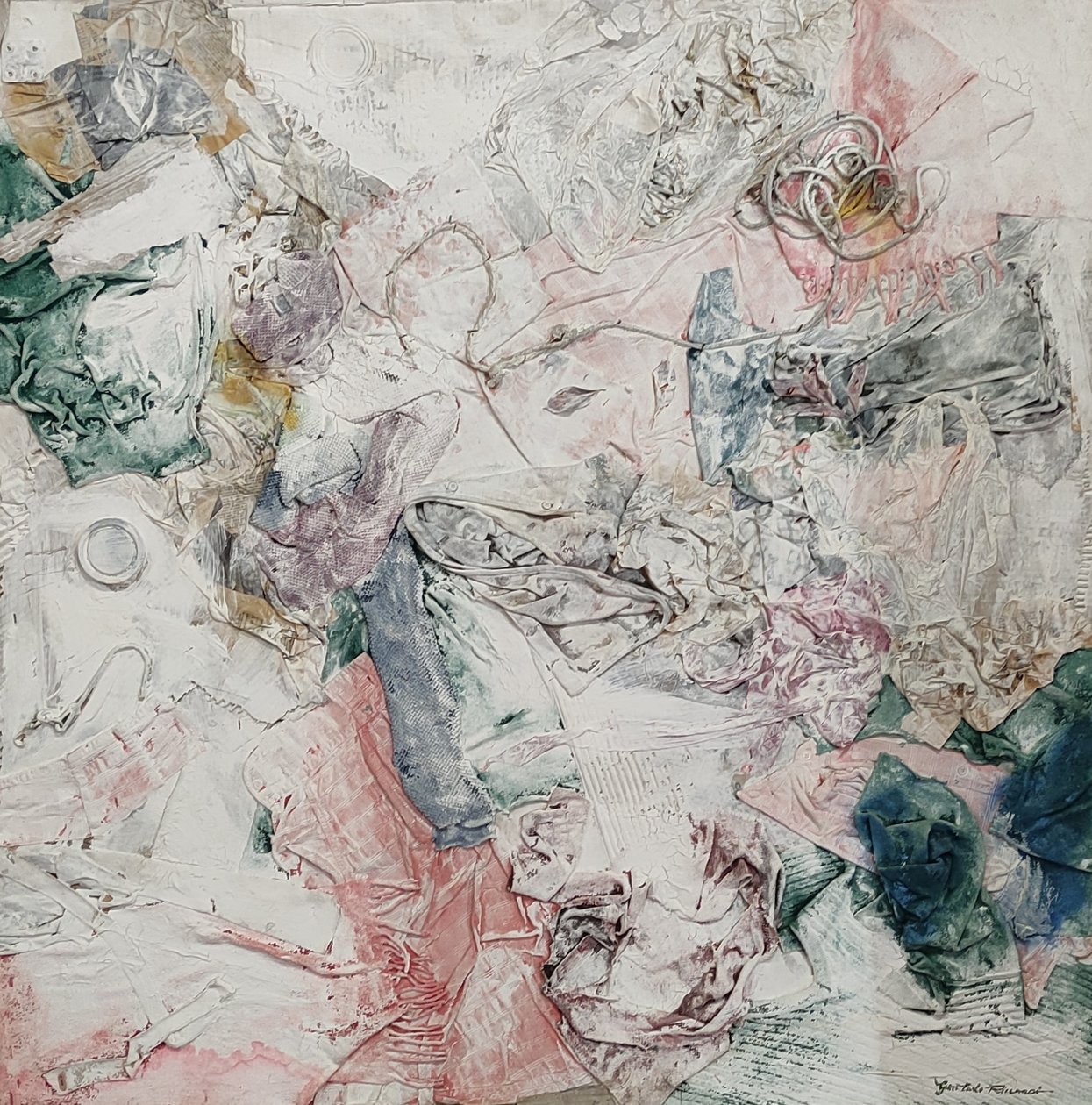 G. C. Riccardi, Composizione n.1, 1998, Gemischte Technik, 125x125, Arpino, Stiftung Umberto Mastroianni, Italia. tekijältä Gian Carlo Riccardi