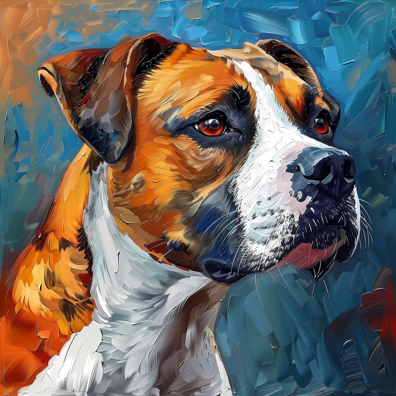 Boxer koira maalaus , Canvas Posters, online Wall Art tulosteita tekijältä F. Abderrahim
