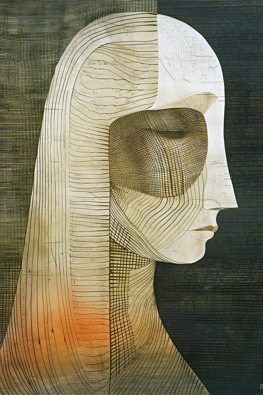 Figuratiivinen nainen muotokuva, seinäkoriste, online Fine art tulosteita tekijältä F. Abderrahim