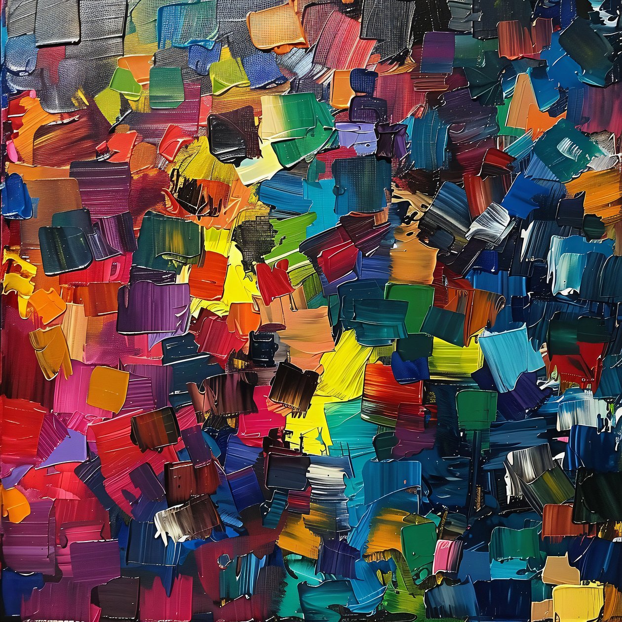Contemporary art öljymaalaus värikäs  kirkas rakenne seinälle ripustamalla tekijältä F. Abderrahim