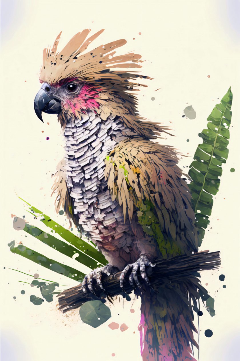 Abstrakti papukaija maalauksia : Bird Wall Art  Canvas tulosta pyynnöstä tekijältä F. Abderrahim