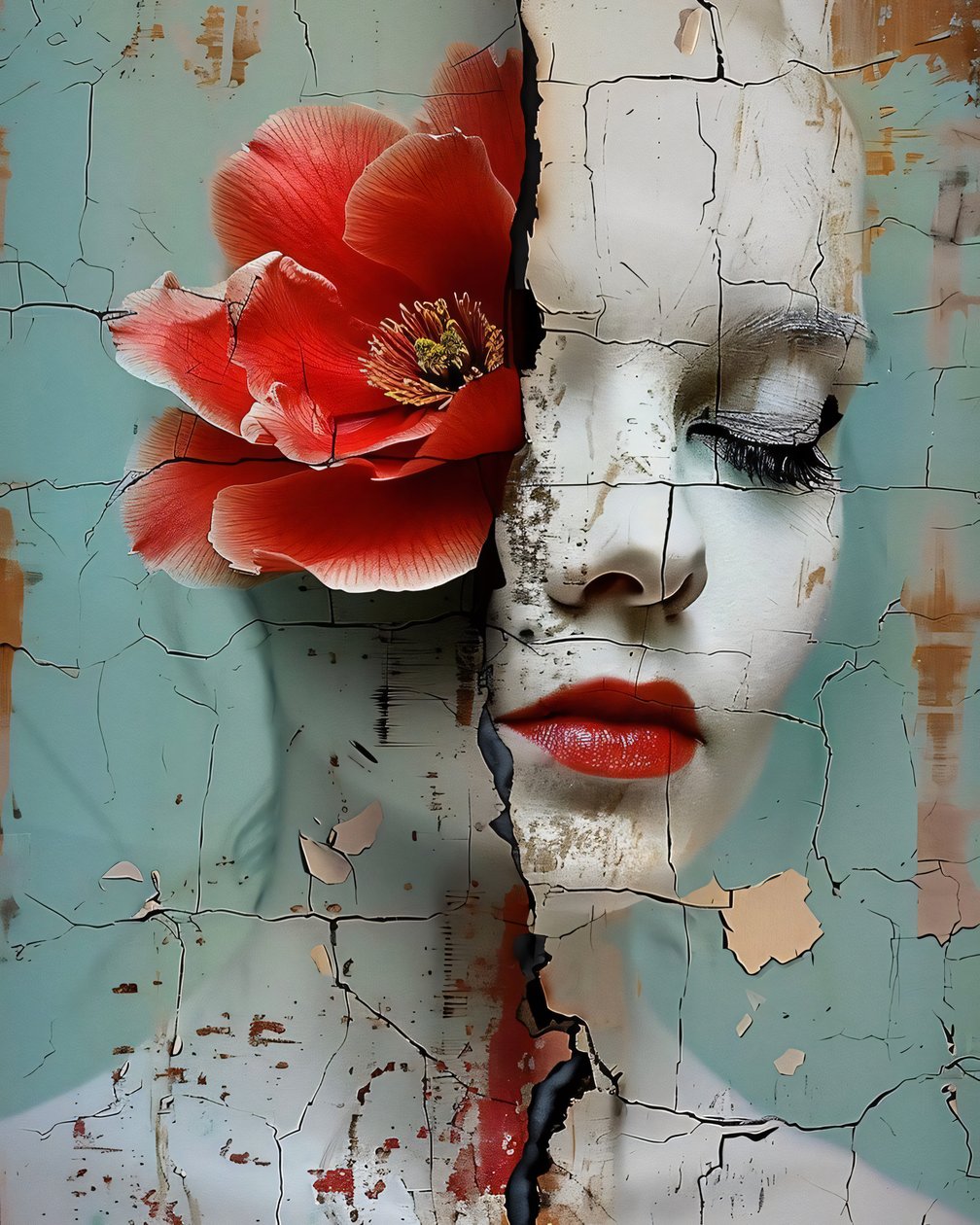 Broken Sleeping Beauty online Canvas Art tulosteet  seinä muotokuvia myytävänä tekijältä F. Abderrahim