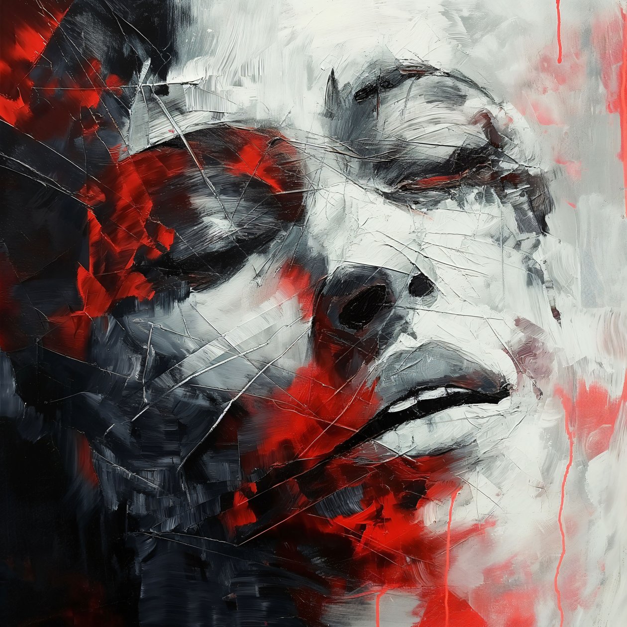 Painting about pain  suffering, Halvat seinäkoristeet myytävänä tekijältä F. Abderrahim