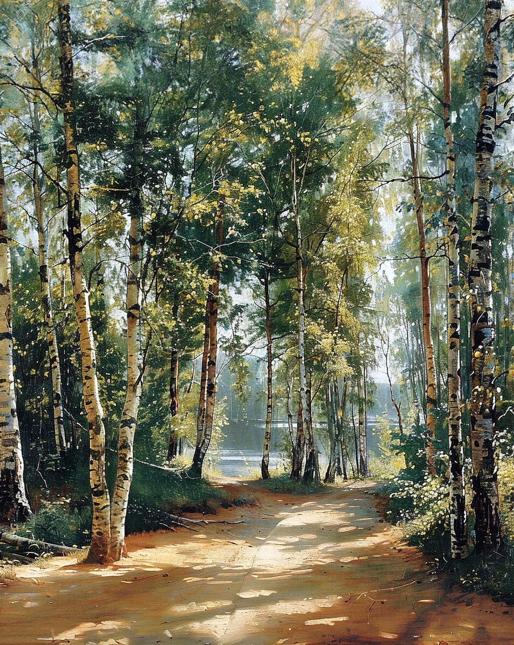 Winding road vihreä metsä, seinäkoriste olohuoneeseen tekijältä F. Abderrahim