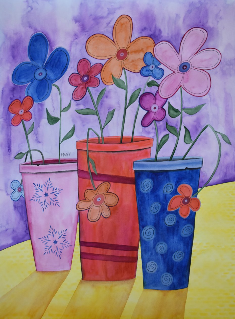 Kukkaruukut tekijältä Marys Watercolors