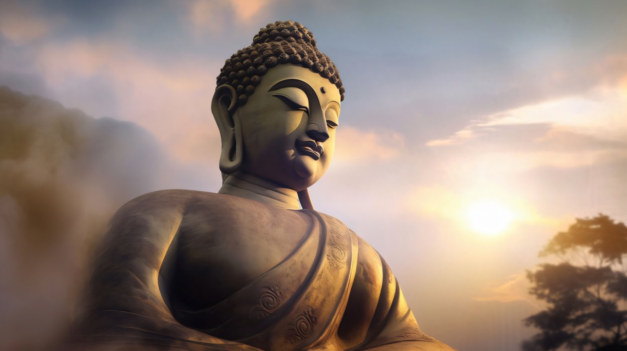 Seinä Koriste Buddha muotokuva, rauhallinen Meditaatio, suuri kangas tulostaa tekijältä F. Abderrahim