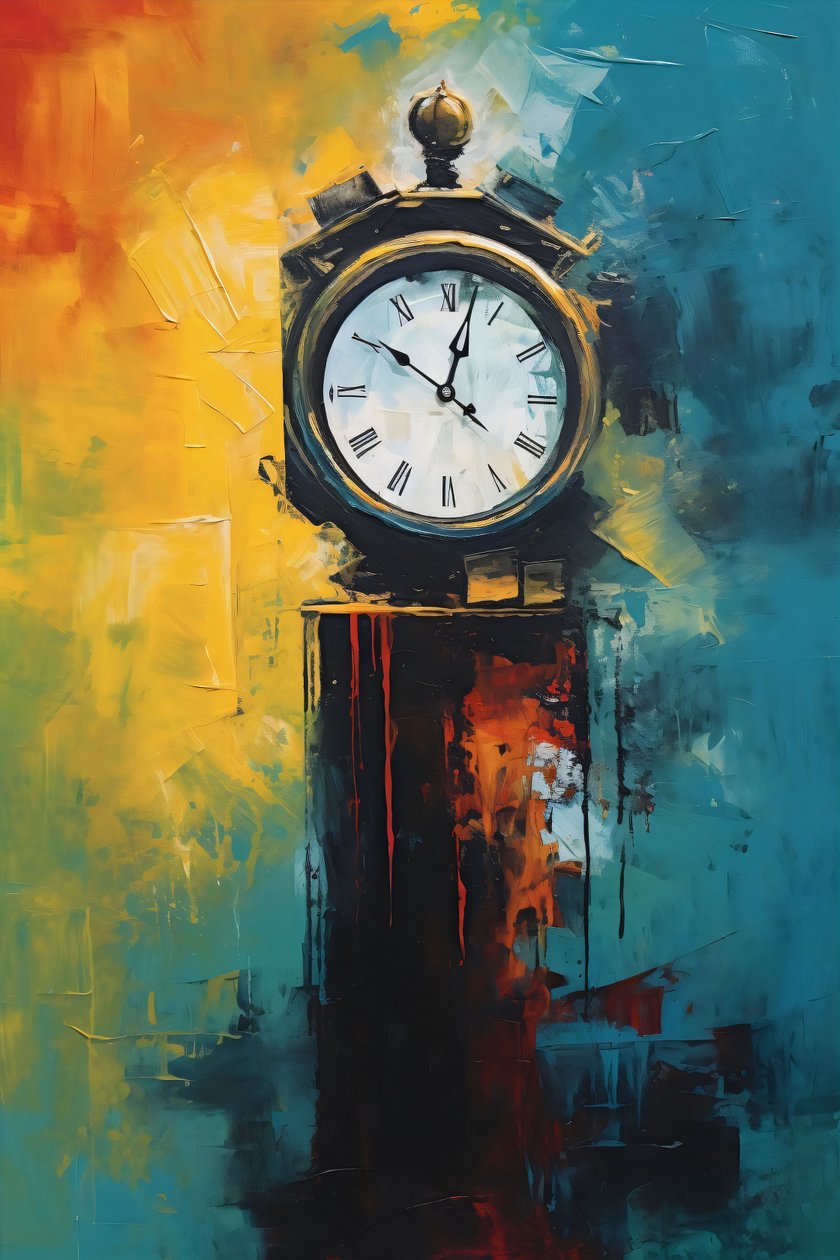 Abstrakti Clock Tower öljymaalaus, canvas art tulostaa, moderni seinä sisustus ideoita tekijältä F. Abderrahim