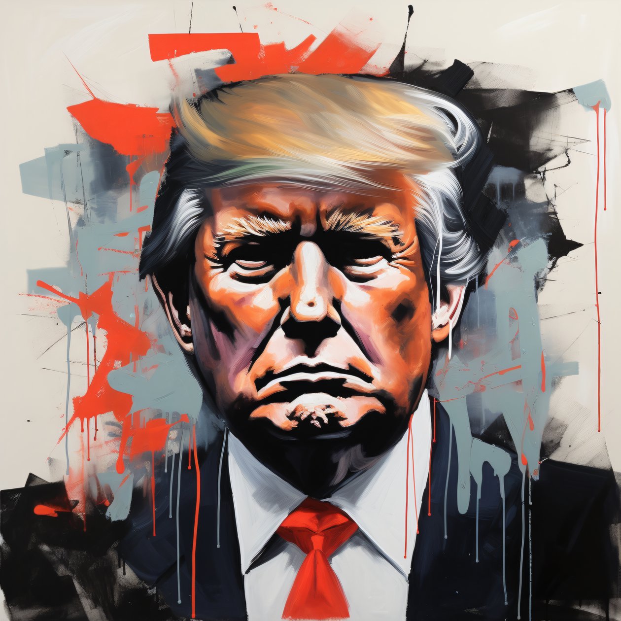 Canvas Print Donald Trump Painting, kehystetty seinä Decor tekijältä F. Abderrahim