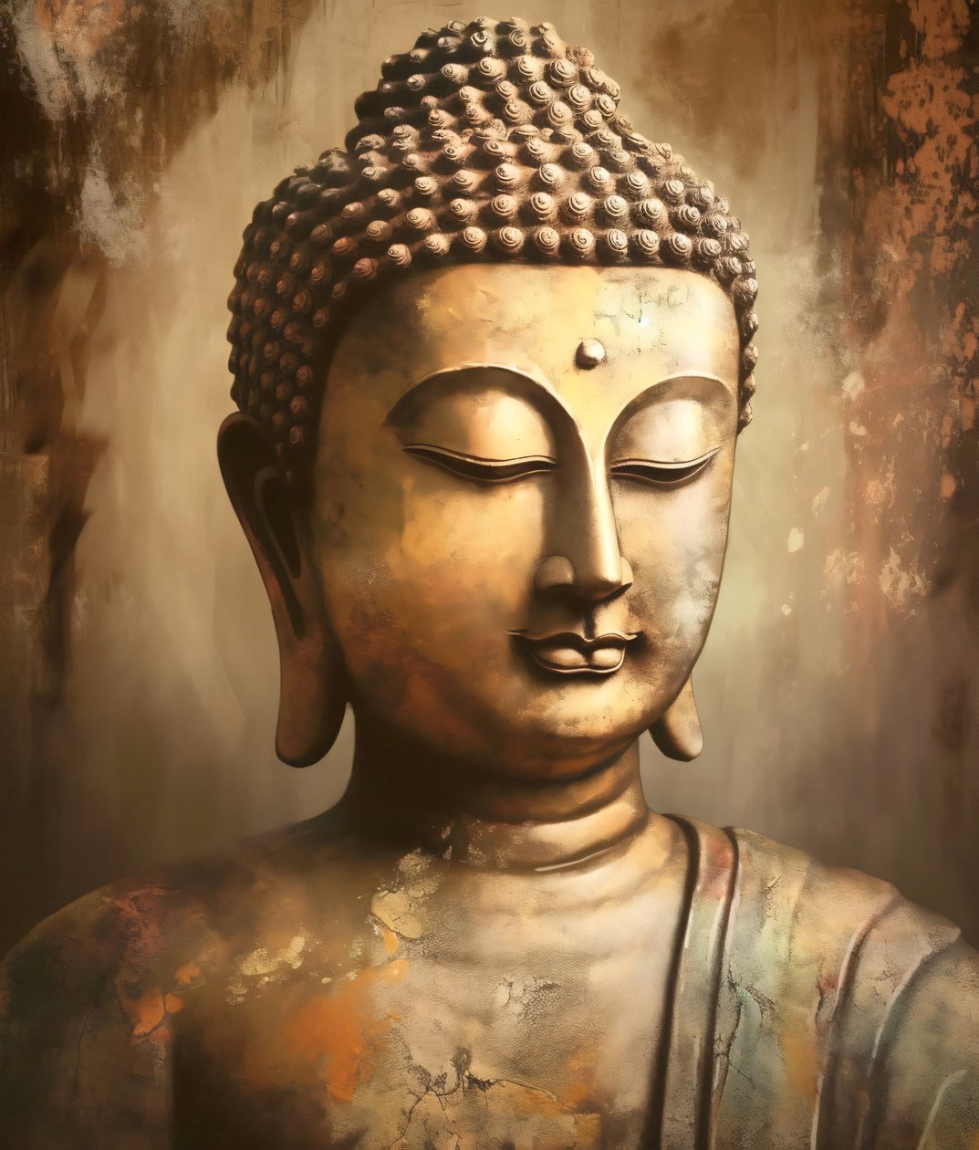 Fotorealistinen Buddha hahmo Meditaatio, kankaalle taide tulostaa tekijältä F. Abderrahim