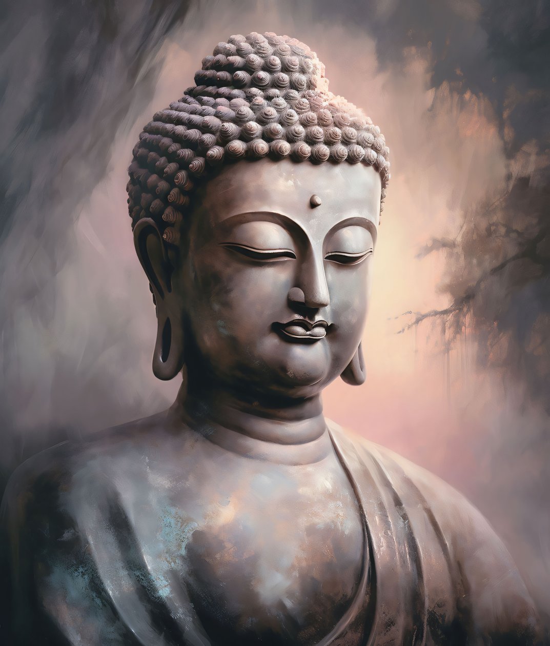 Buddha muotokuva istuu meditaatiossa, henkinen seinä koti sisustus tulostamiseen tekijältä F. Abderrahim