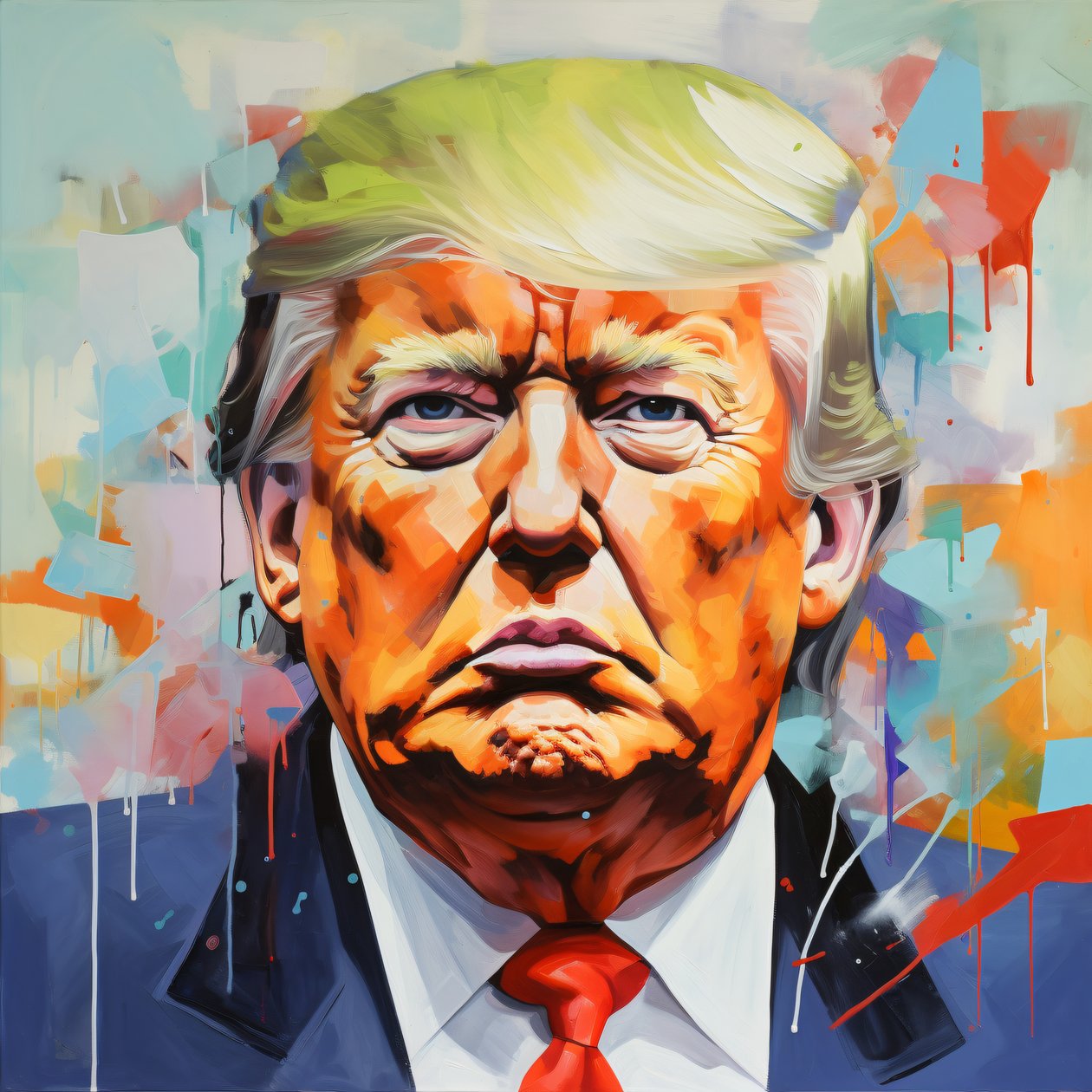 Donald Trump Canvas öljymaalaus Tulosta, kehystetty Wood wall art tulostaa tekijältä F. Abderrahim