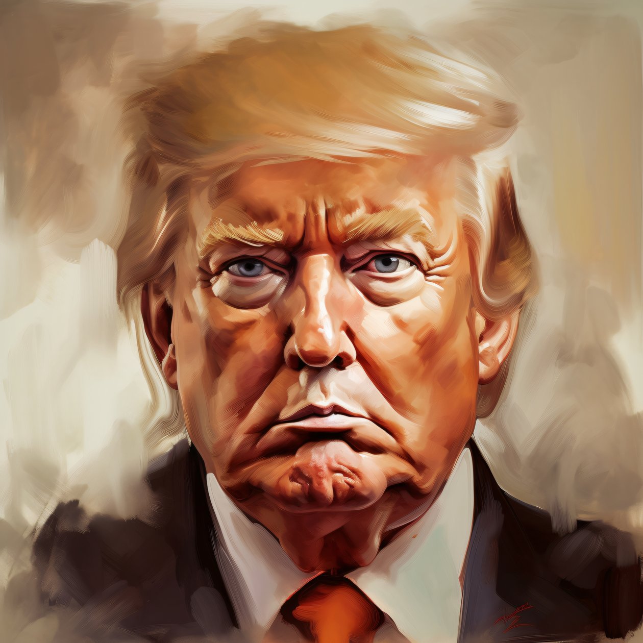 Donald Trump maalaus, kehystetty juliste art tulostaa, Wall Decor huoneeseen tekijältä F. Abderrahim