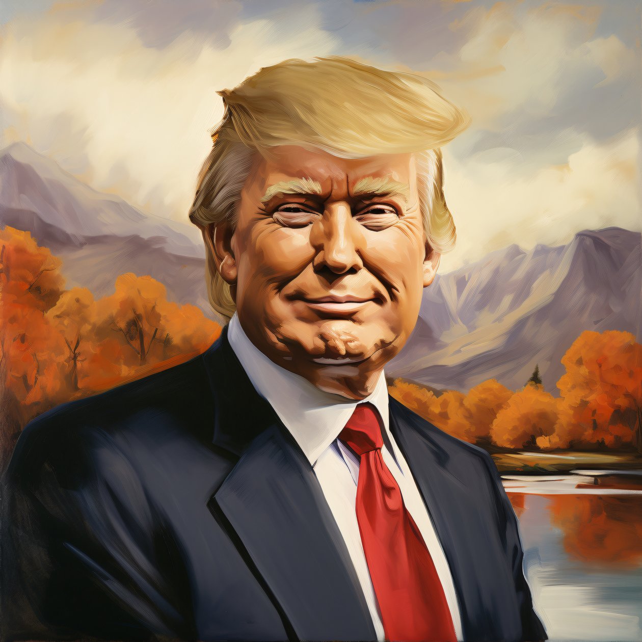Donald Trump maalaus, muotokuvia presidentin, seinätaiteen sisustus  kankaalle tulostaa tekijältä F. Abderrahim