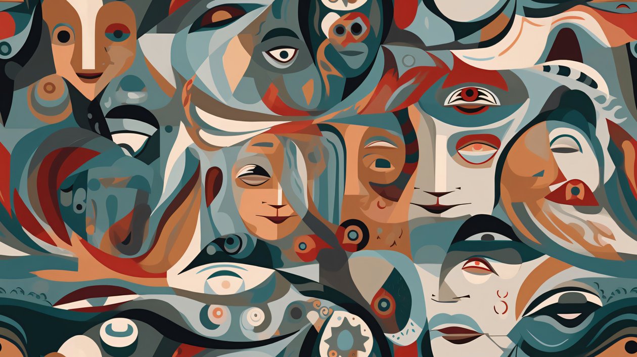 Surrealistinen Figurative Contemporary Abstrakti mestariteos, Wall Decor myytävänä tekijältä F. Abderrahim