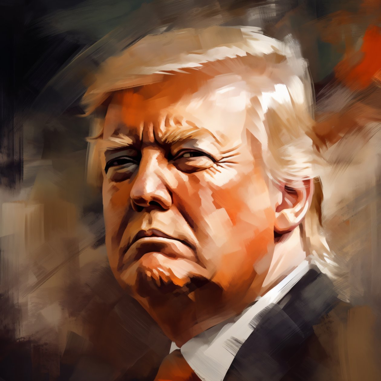 Fine art Donald Trump muotokuva, seinätaide sisustus | tulosta pyynnöstä tekijältä F. Abderrahim