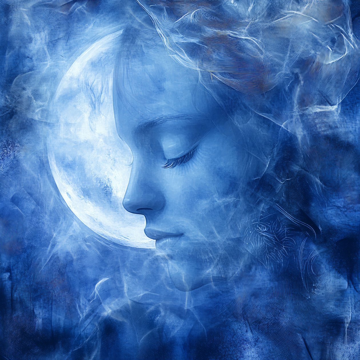 Magnificent Selene Moon kuiskaus eristetty valkoinen tausta, seinä koti sisustus tekijältä F. Abderrahim