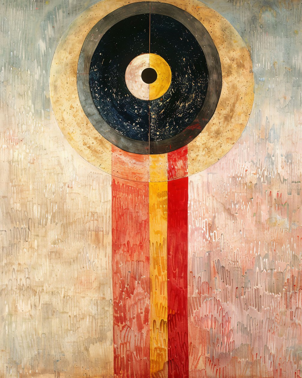 Abstrakti maalaus Hilma af Klint tyyli inspiraatio, seinätaide | print on demand tekijältä F. Abderrahim