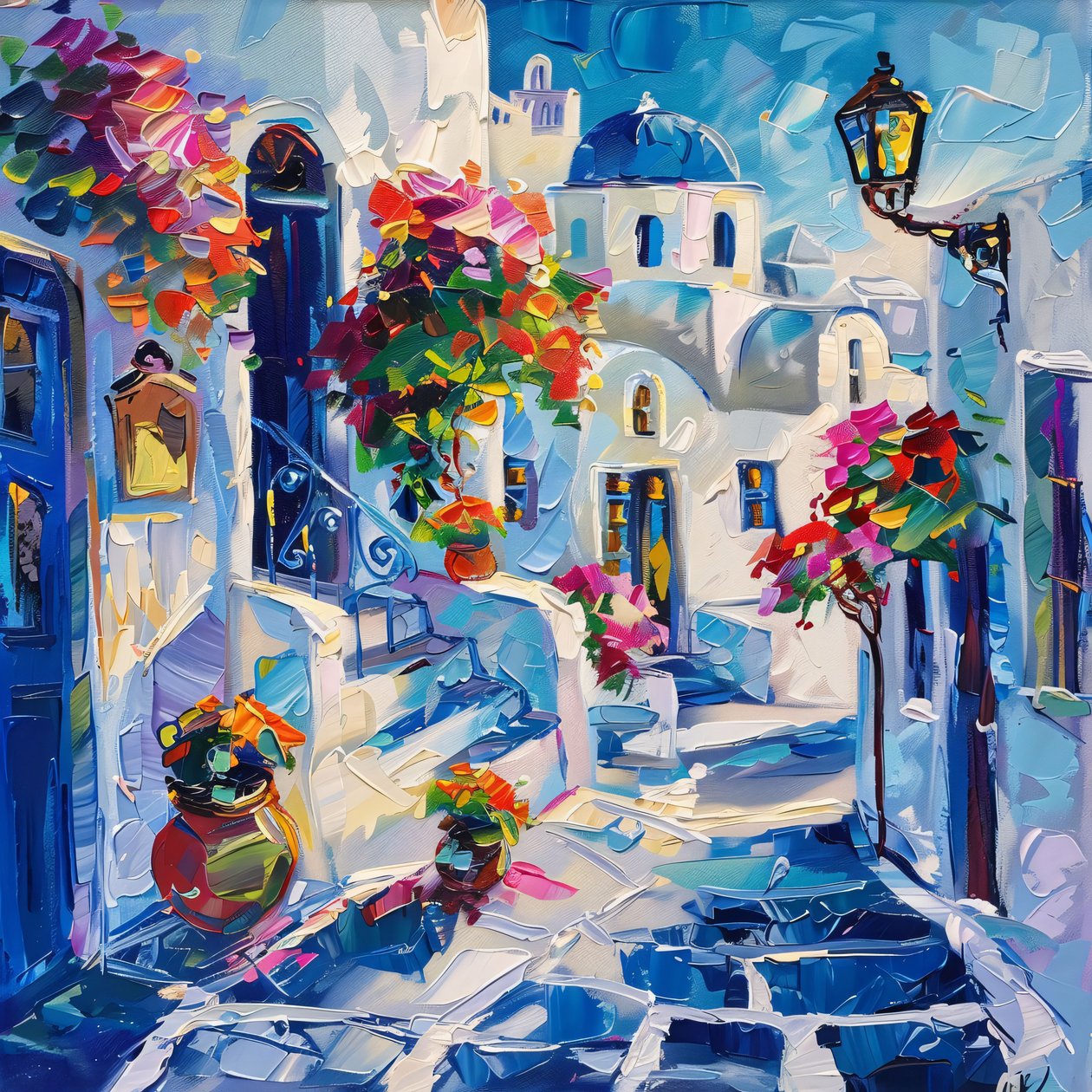 Thira kauniilla katulampuilla, Custom frame Wall Art tekijältä F. Abderrahim
