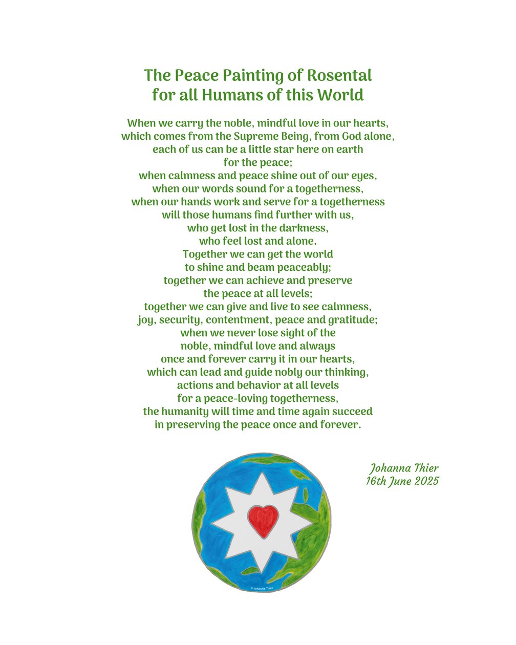 The Peace Painting of Rosental for all Humans of this World tekijältä Johanna Thier