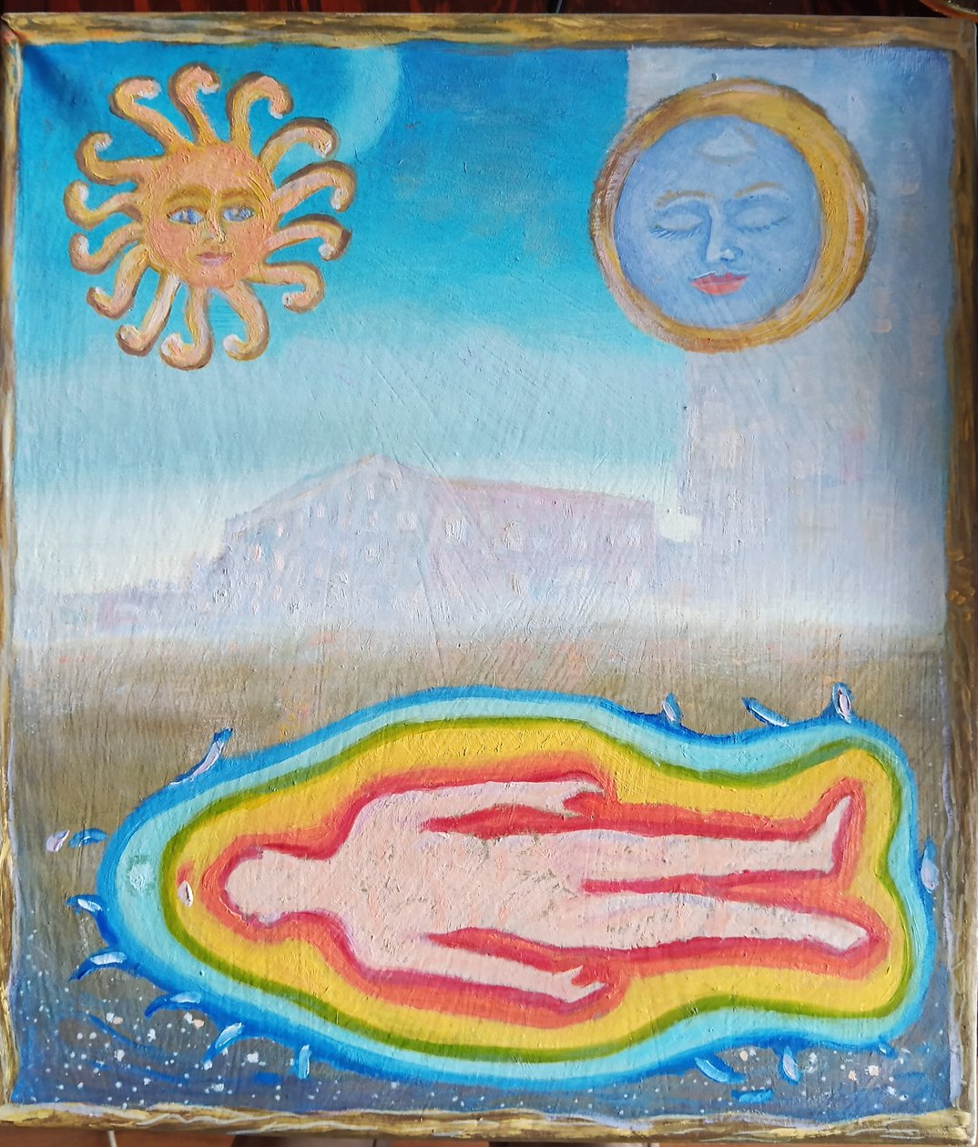 Maisema, jossa on inhimillinen aura tekijältä Elzbieta Goszczycka