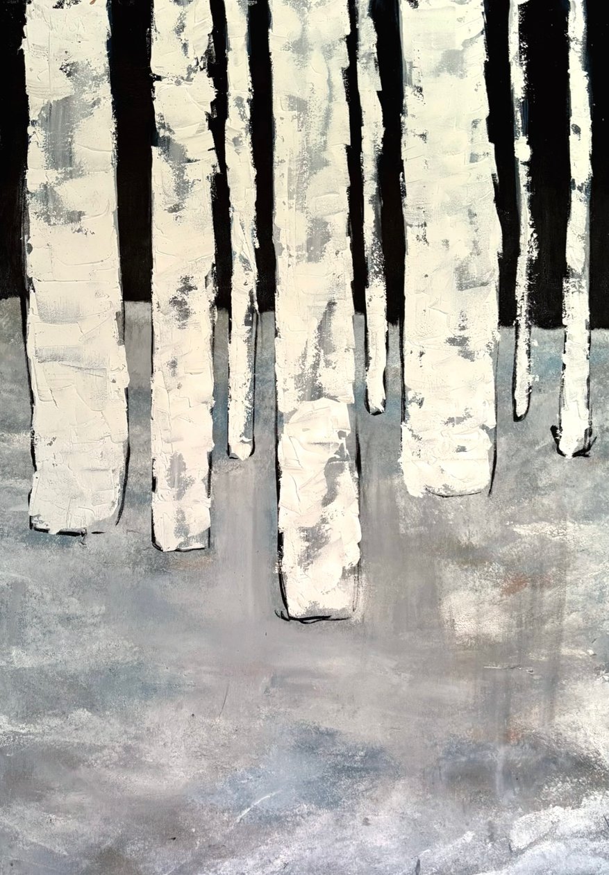 Koivut yöllä tekijältä HILI ART Tetiana Brzozowski