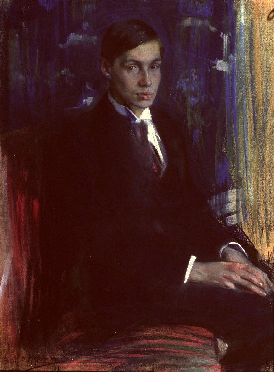 Boris Pasternakin muotokuva (1890-1960), 1917 (pastelli paperille) tekijältä A. A. Murashko