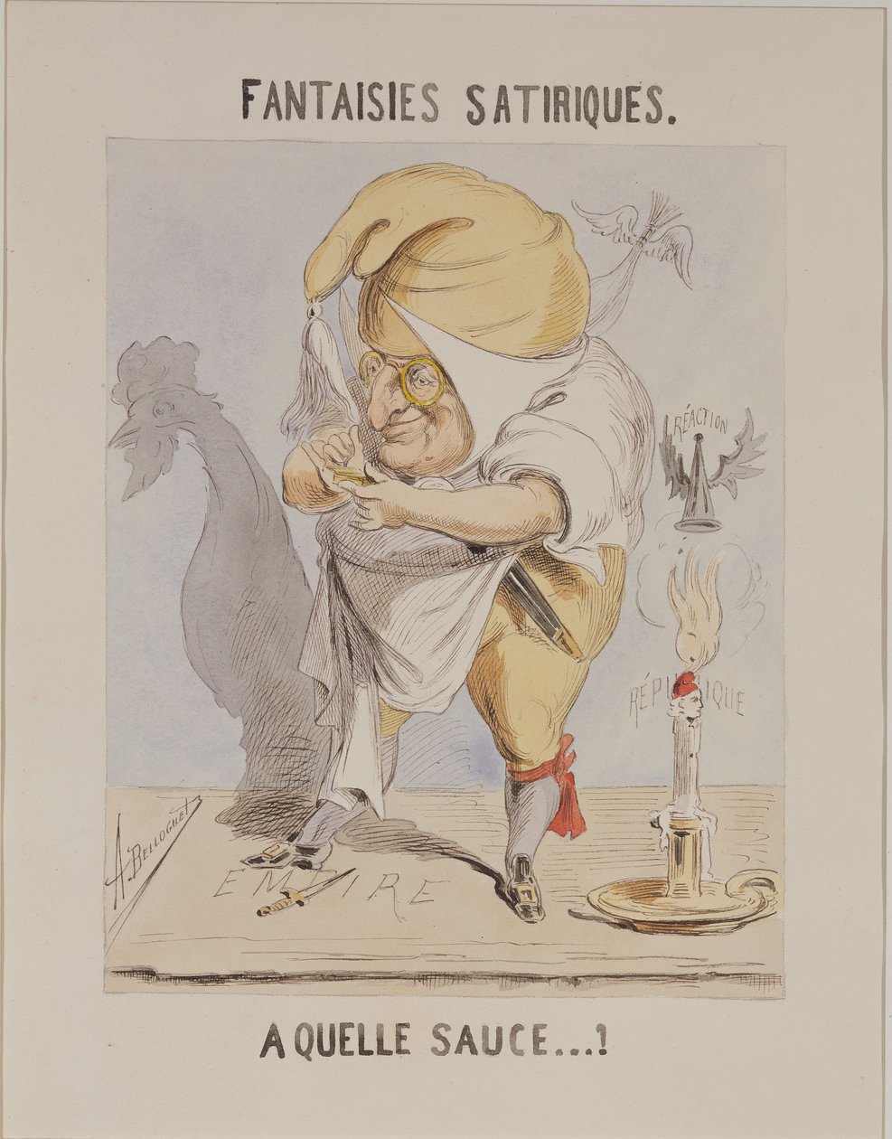 Satiiriset fantasiat, Adolphe Thiersin (1797-1877) karikatyyri tekijältä A. Belloguet