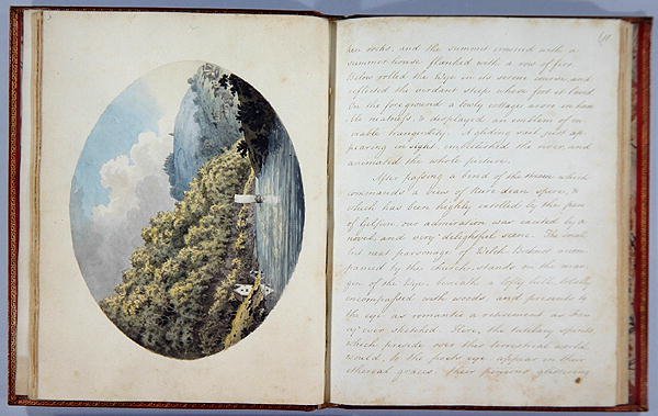 Bishops Wood, levy 3 ja levy 11, Journal of a Tour down the Wye, painettu vuonna 1786 (kynä ja muste wc:llä) tekijältä A. Cooper
