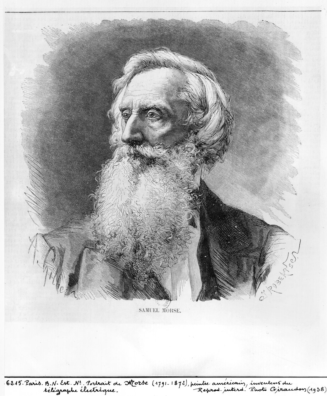 Samuel Morsen (1791-1872) muotokuva C. Robertsonin kaivertama (ksylografi) (bw-kuva) tekijältä A. Gilbers