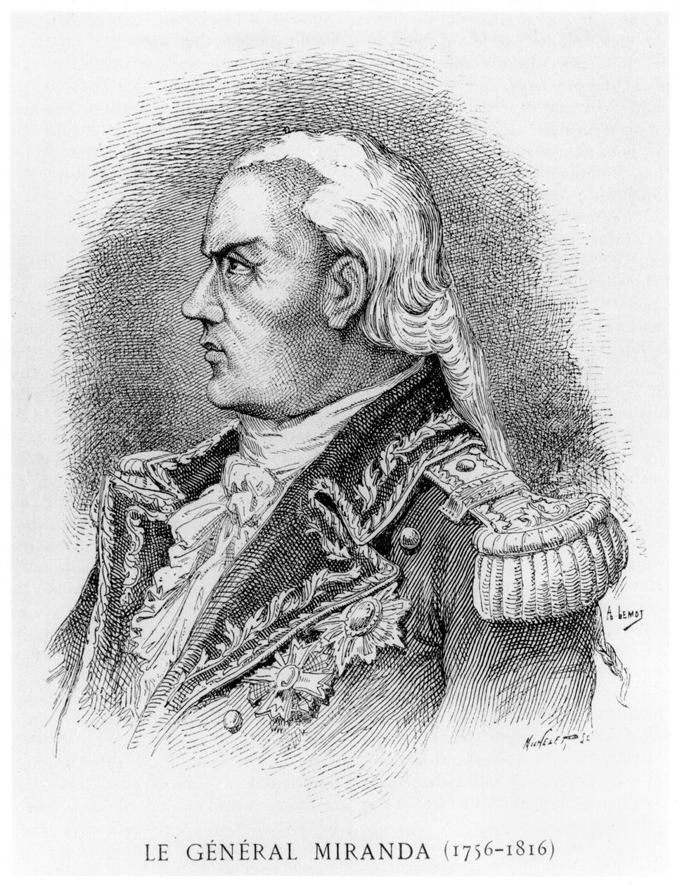 Francisco de Miranda (1750-1816) elokuvasta "Les Contemporains", maaliskuu 1895 tekijältä A Lemot