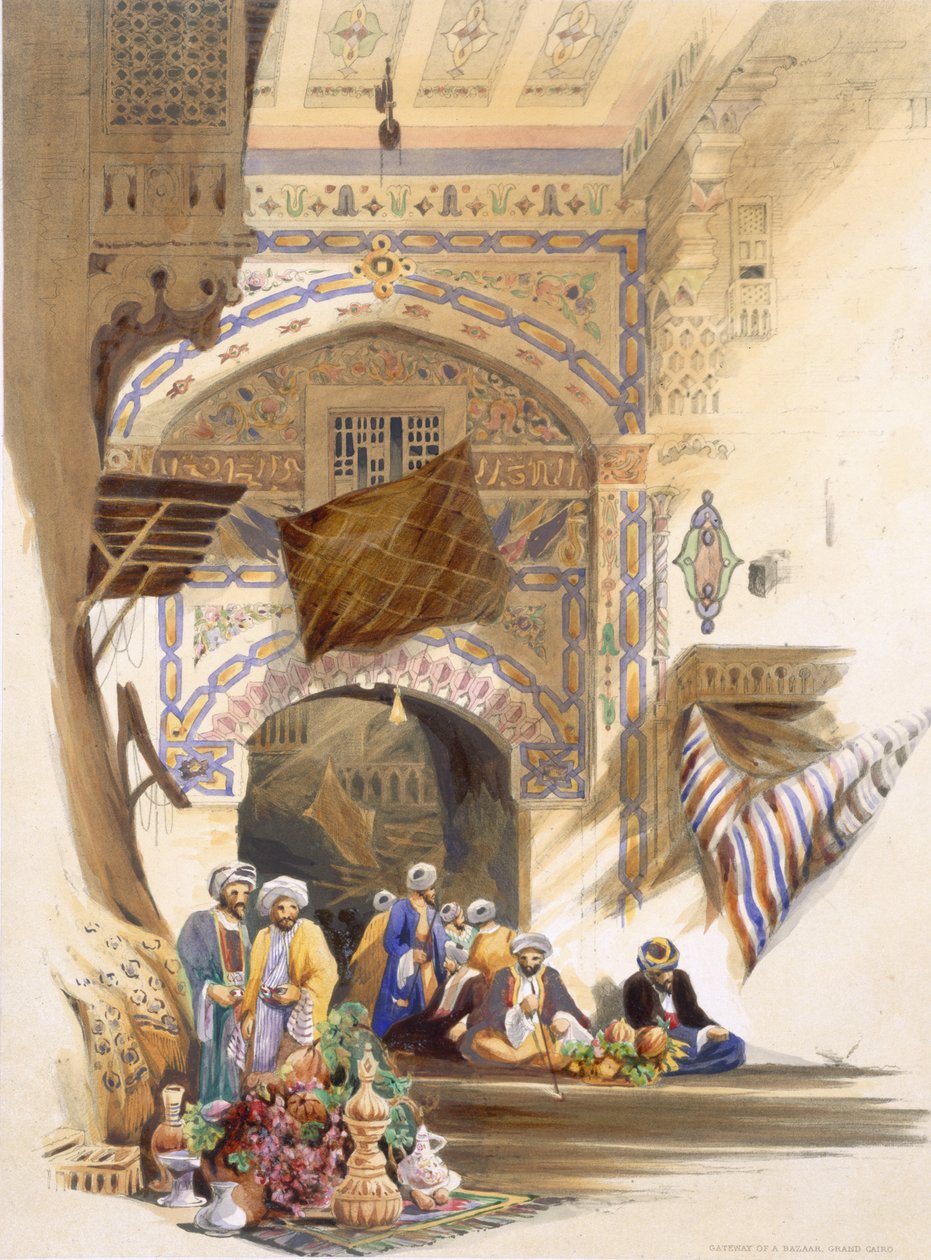 Gateway of a Bazaar, Grand Cairo, pubi. 1846 tekijältä A. Margaretta Burr