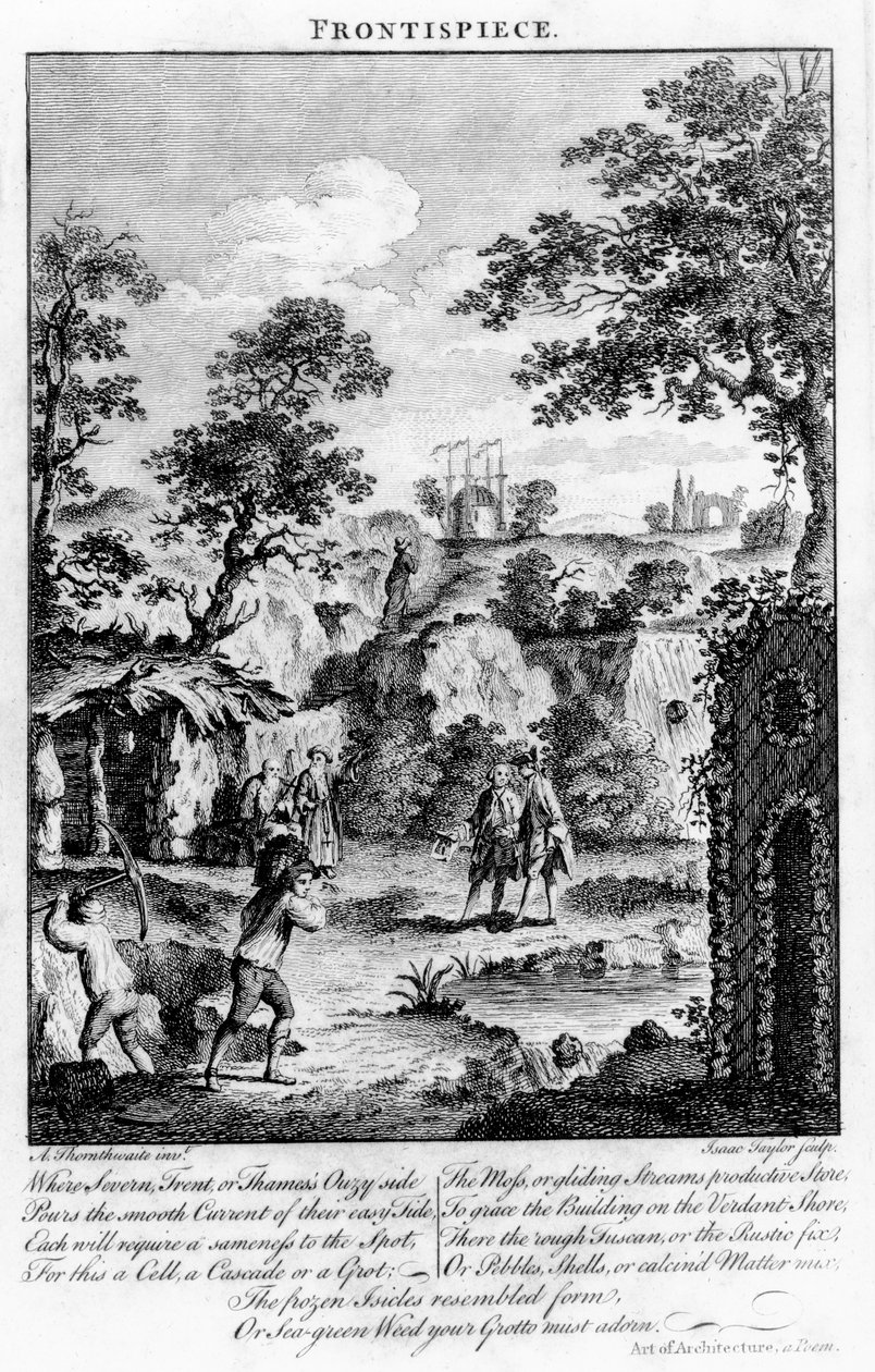 William Wrighten "Grotesque Architecture, or Rural Amusement" -elokuva, julkaistu 1768 tekijältä A. Thornthwaite