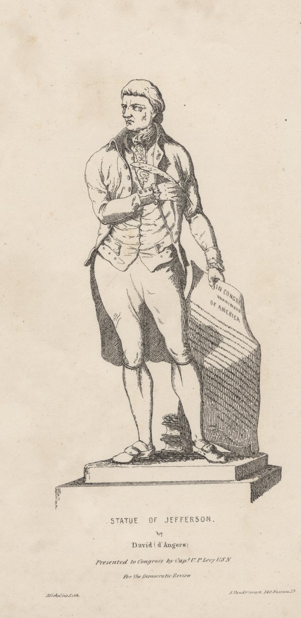 Jeffersonin patsas, David Michelinin lito, 1840 tekijältä A. de Vaudricourt