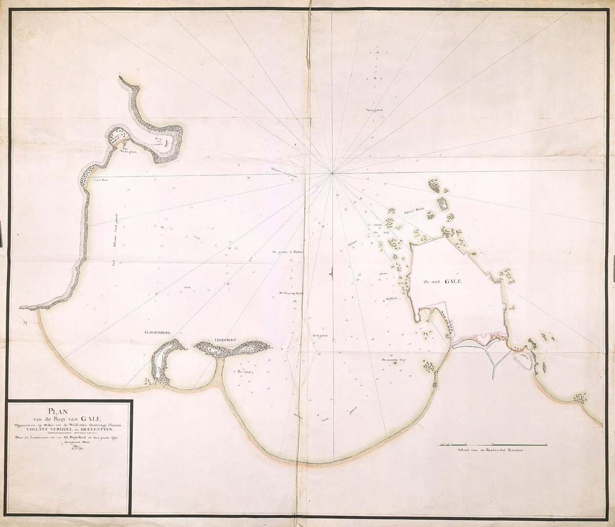 Plattegrond van de Baai van Gale tekijältä A.A. Buijskes
