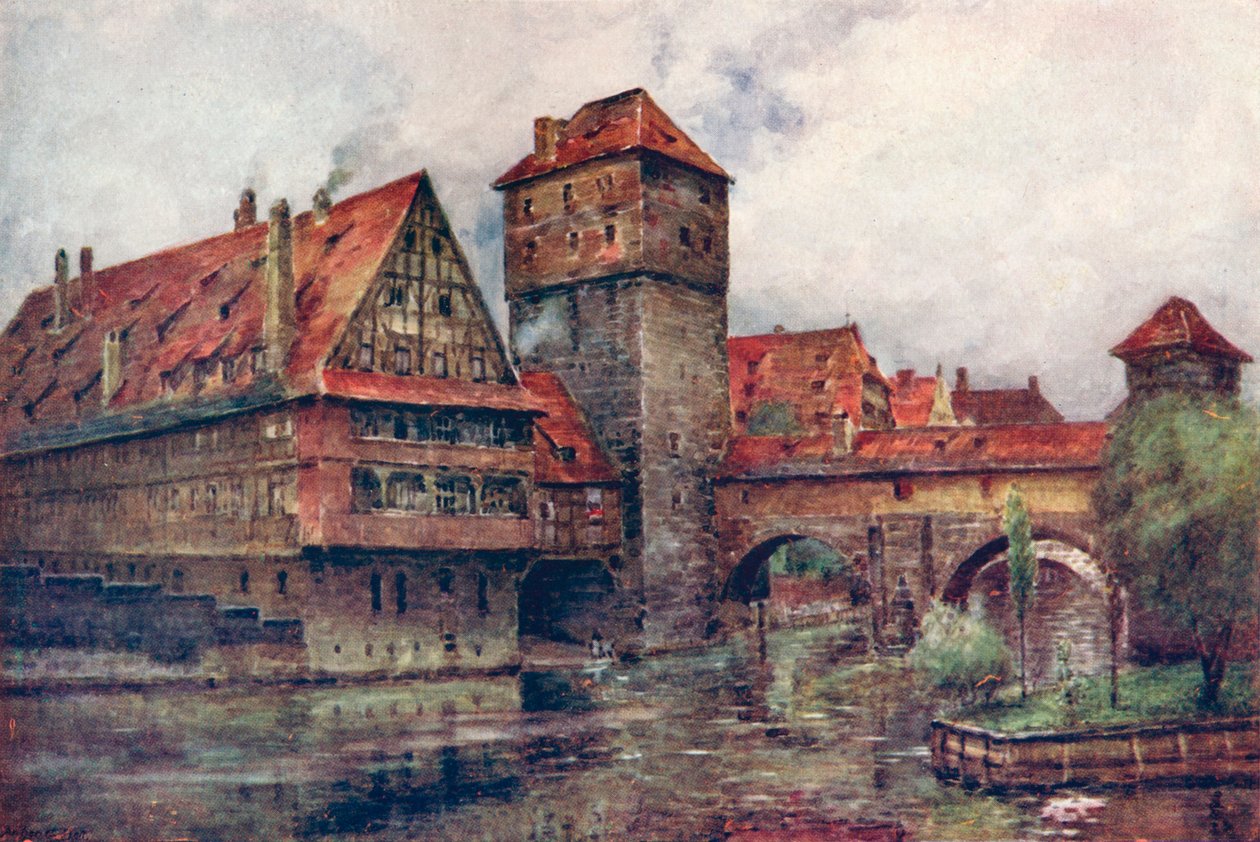 Henkersteg, Wasserturm, Nürnberg, Saksa, 1905 tekijältä AG Bell