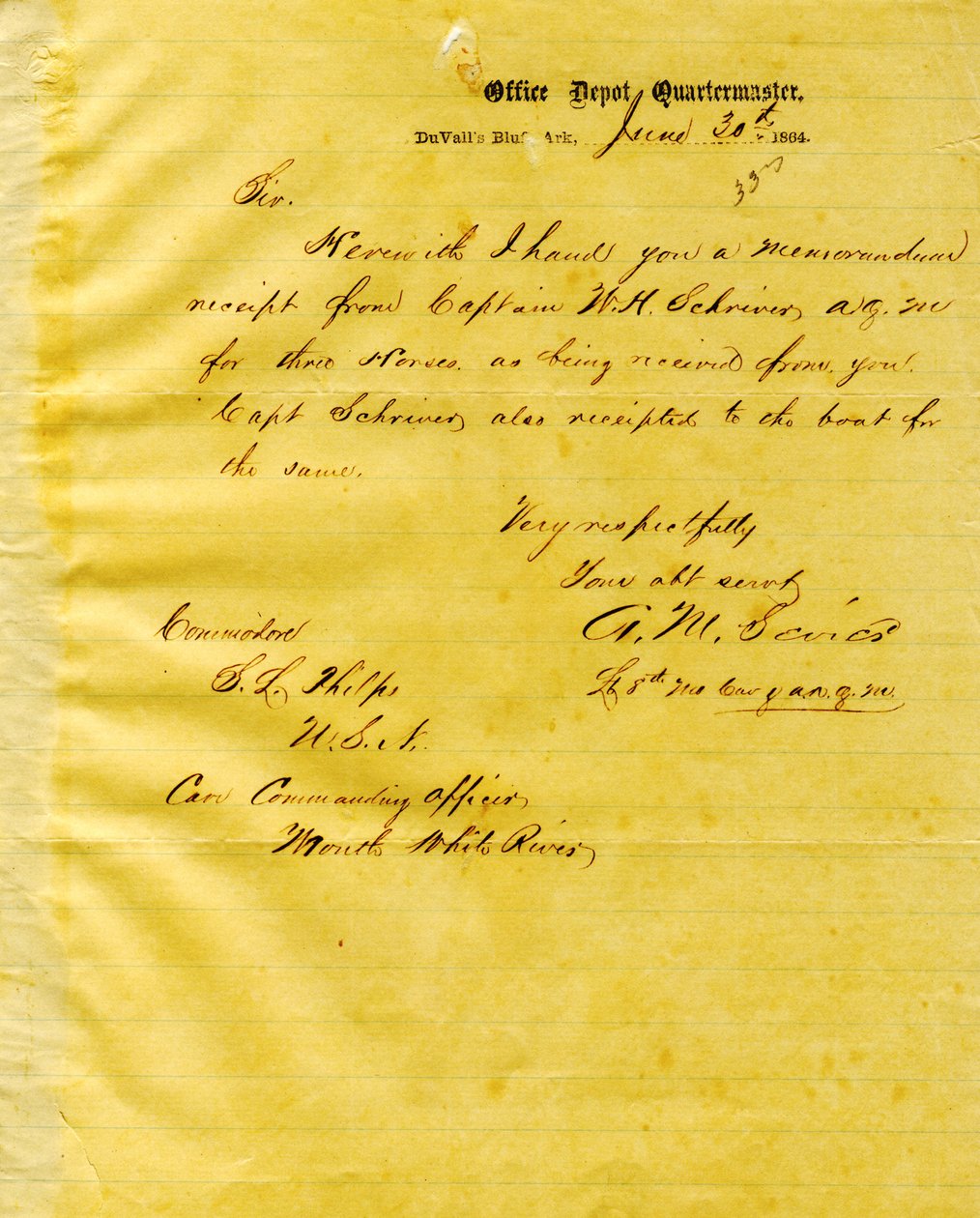Kirje A. M. Sevier, Duvall