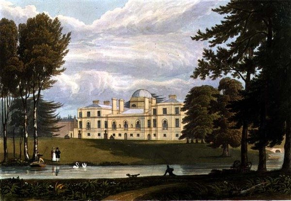 Chiswick House, kaiverrettu Robert Havell (1769-1832) and Sonin toimesta tekijältä A.V. Copley (after) Fielding