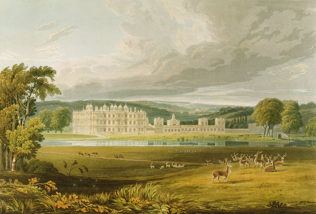 Longleat, Wiltshire, Bathin markiisin istuin, Frederick MacKenzien luonnoksen jälkeen, kaivertanut Robert Havell (1769-1832) 1816 tekijältä A.V. Copley Fielding
