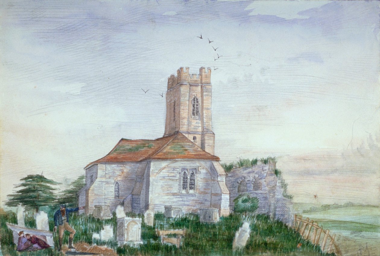 Pyhän Nikolauksen kirkko, Plumstead, Kent, n. 1800 tekijältä AY