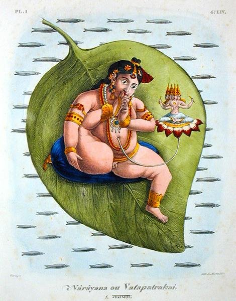 Narayana tai Vatapatrakai kaiverrettu de Marlet (väri litho) tekijältä A. (after) Geringer