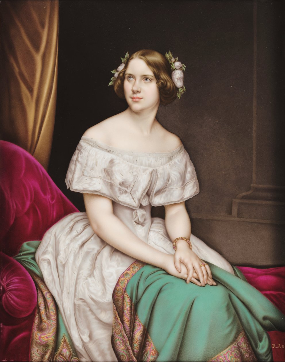 Muotokuva Francisca de Bragançasta, Joinvillen prinsessasta (Francisca de Bragança). tekijältä A. Asel