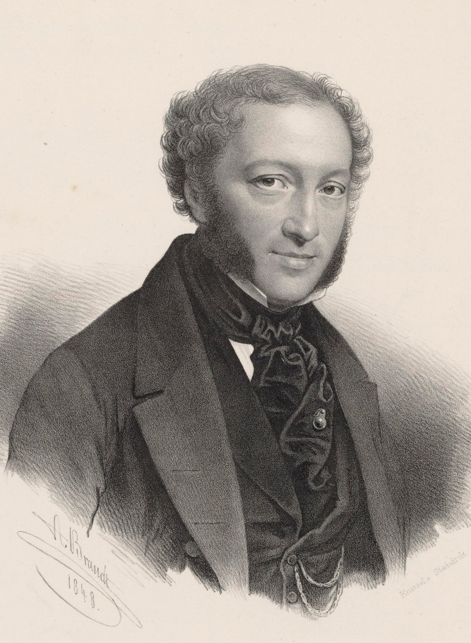 Pianistin ja säveltäjän Ignaz Moschelesin muotokuva 1794-1870 , tekijältä A. Brandt