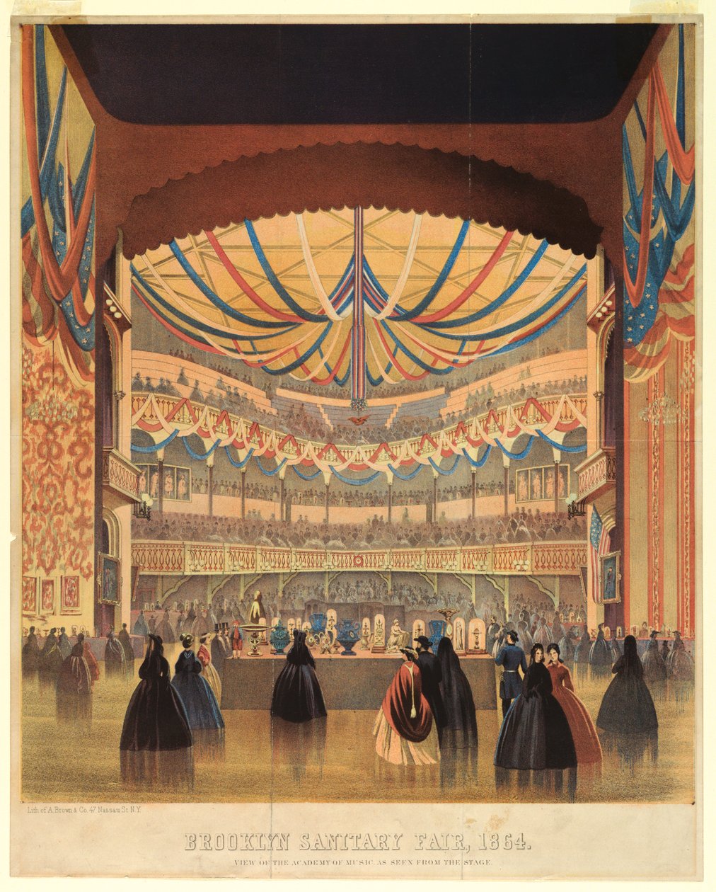 Brooklyn Sanitary Fair 1864, musiikkiakatemia tekijältä A. Brown and Company
