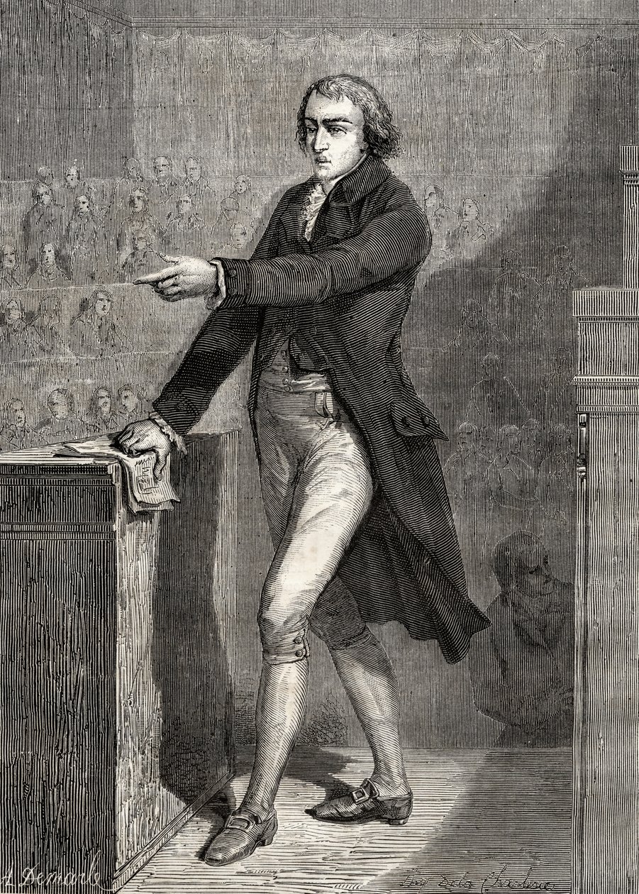 Jean-Baptiste Louvet de Couvrai, kaivertaja H. de la Charlerie, Louis Blancin (1811-82) teoksesta "Histoire de la Revolution Francaise". tekijältä A. Demarle