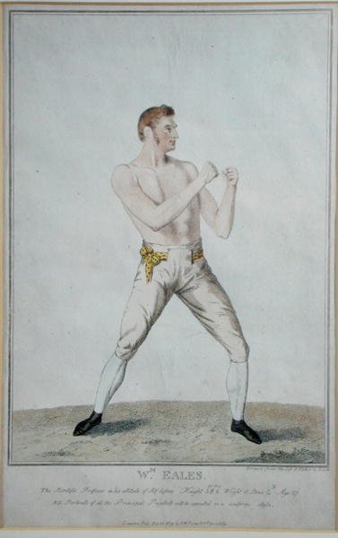 Wm. Eales, itsepuolustusasenteessa oleva tieteellinen professori, julkaistu 1819 (etsaus) tekijältä A. Easton
