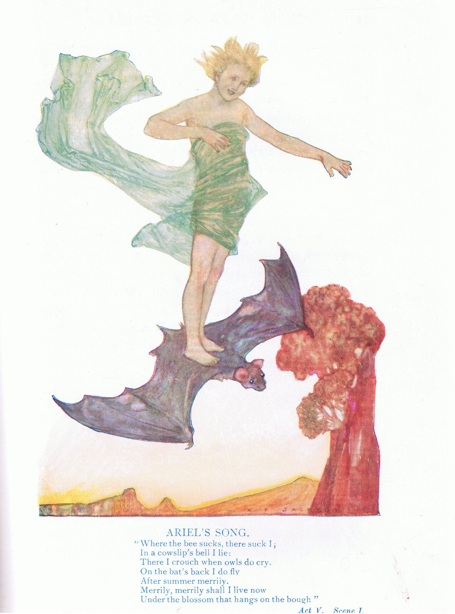 Arielin laulu (The Tempest), Tales from Shakespeare -pubista. kirjoittanut Ward Lock & Co Ltd tekijältä A. Jackson