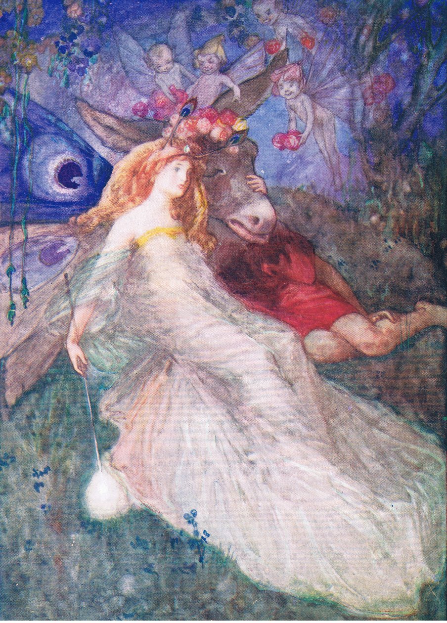 Bottom and the Fairy Queen (Kesäyön unelma), Tales from Shakespeare -pubista. kirjoittanut Ward Lock & Co Ltd, 1930-40-luvut tekijältä A. Jackson