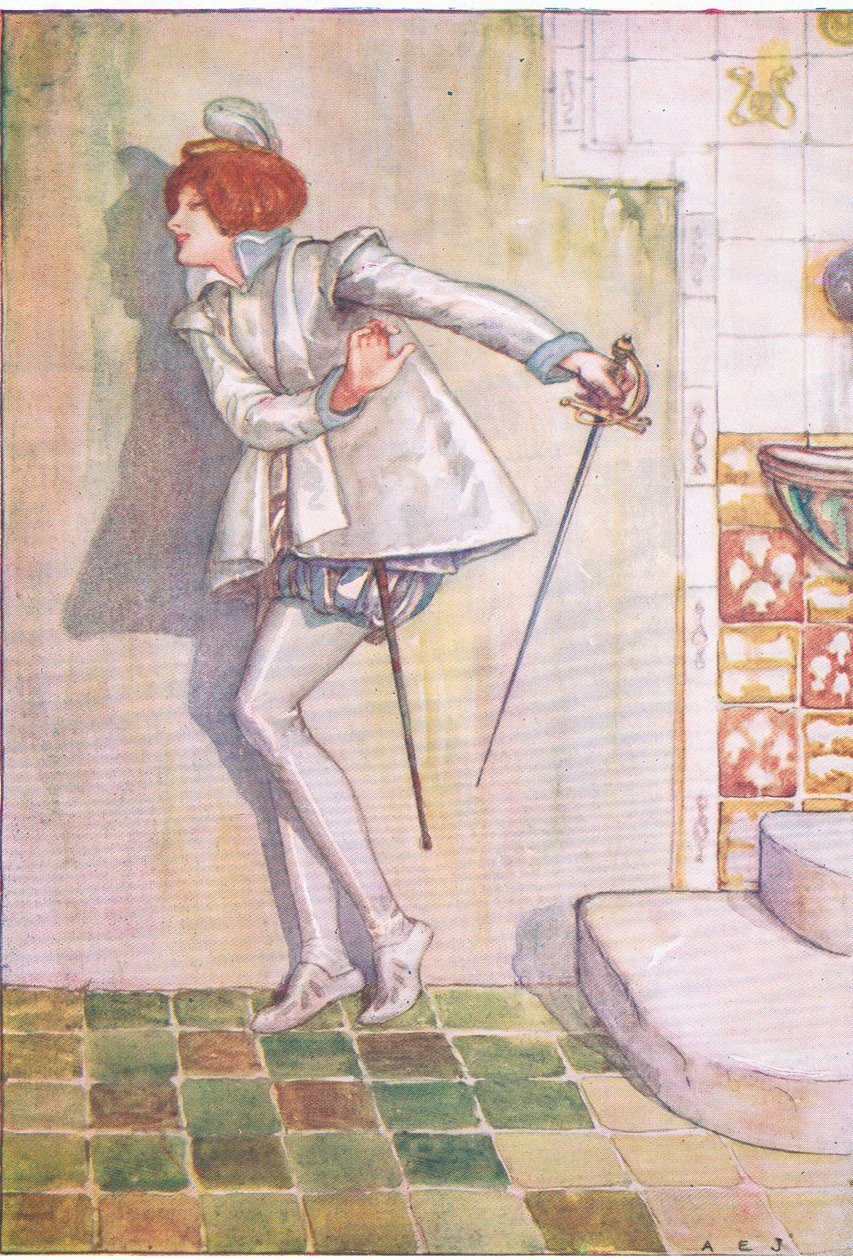 Huono Viola pelkäsi katsoa miekkaansa (Kahdestoista yö), Tales from Shakespeare -pubista. kirjoittanut Ward Lock & Co Ltd tekijältä A. Jackson